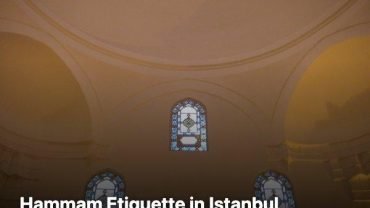 Domed interior hall with stained glass windows in the Hurrem Sultan hammam in Istanbul